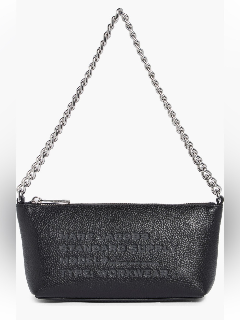 🔥 NWOT!!!! Marc Jacobs Black Pebbled Leather Crossbody with Silver Chains